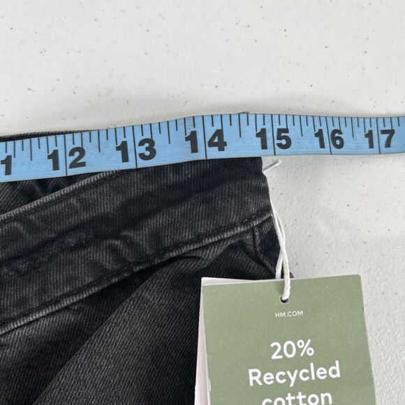 HM Denim Jeans Womens 6 Charcoal Curvy‎ Fit Wide Couple Large Baggy Y2K 90s - Picture 5 of 7